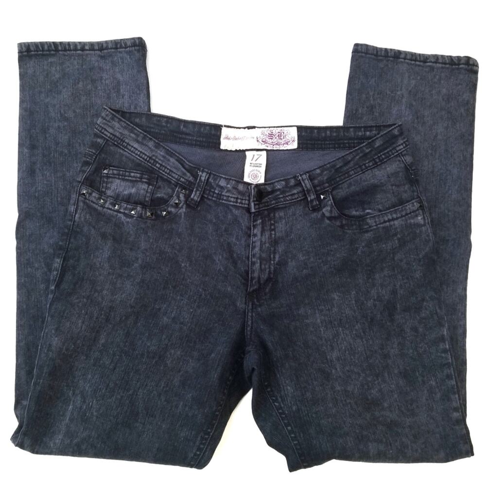 Soho Babe | Dark Acid Wash Studded Jeans